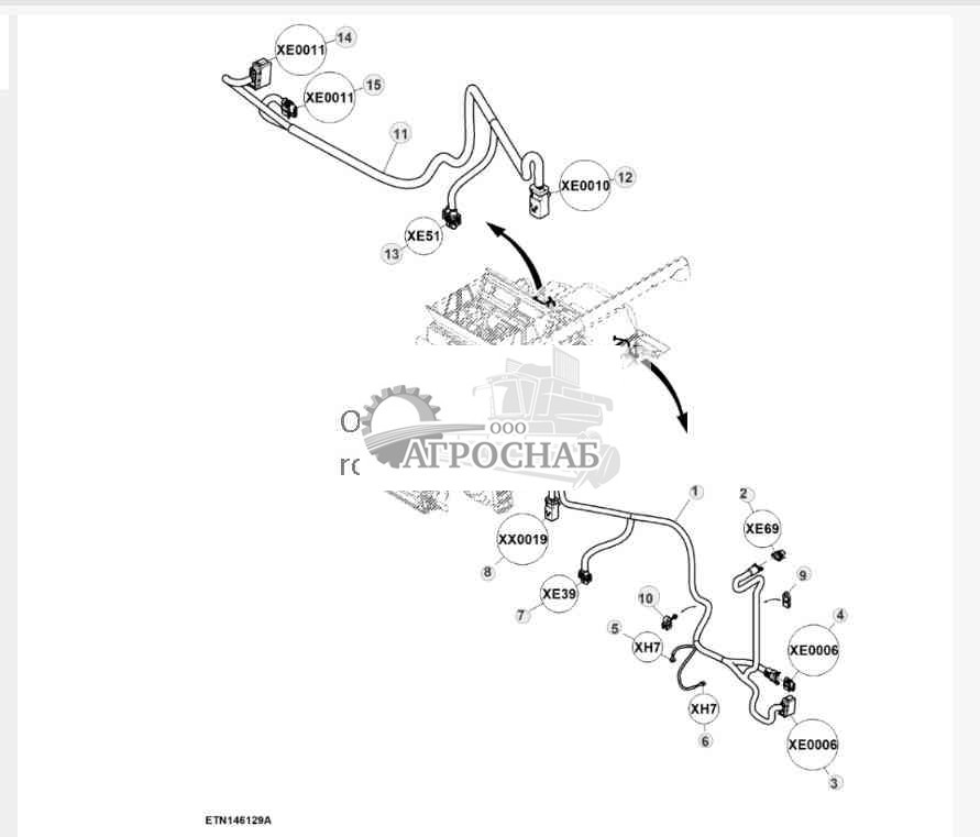 Жгут проводов, задние габаритные огни 